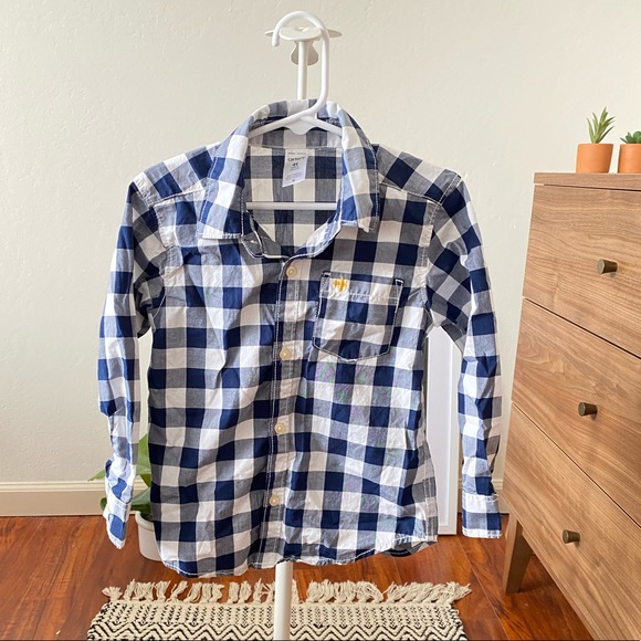 🦋 4T Carter’s Plaid Button Down Shirt - Picture 4 of 8